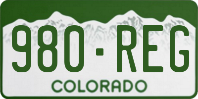 CO license plate 980REG