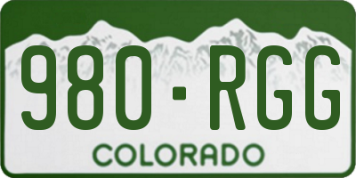 CO license plate 980RGG