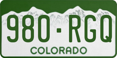 CO license plate 980RGQ