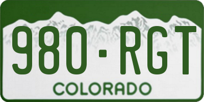 CO license plate 980RGT