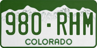 CO license plate 980RHM