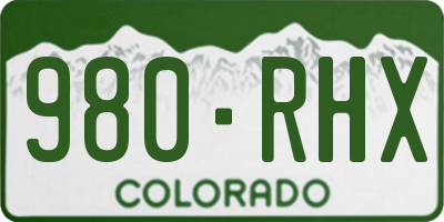 CO license plate 980RHX