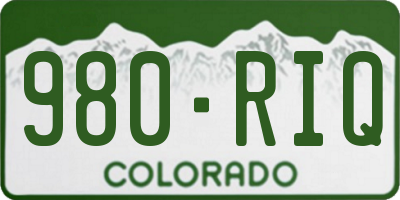 CO license plate 980RIQ