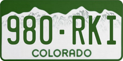 CO license plate 980RKI