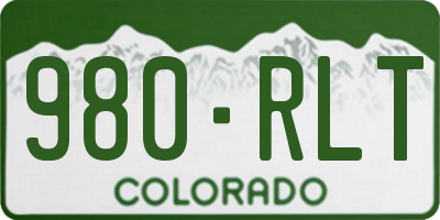 CO license plate 980RLT