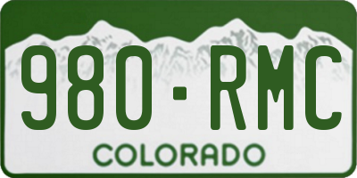 CO license plate 980RMC