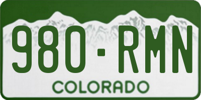 CO license plate 980RMN