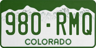 CO license plate 980RMQ