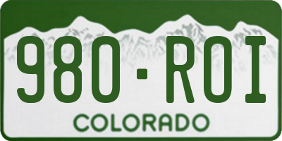 CO license plate 980ROI
