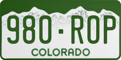 CO license plate 980ROP