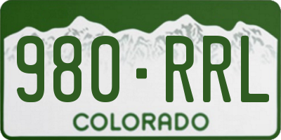 CO license plate 980RRL