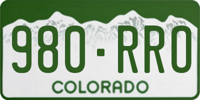 CO license plate 980RRO