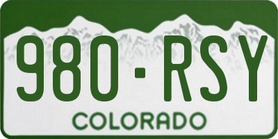 CO license plate 980RSY
