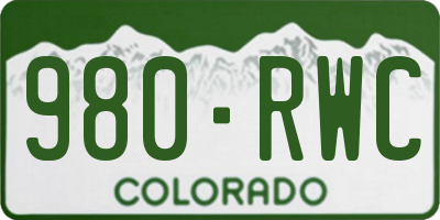 CO license plate 980RWC