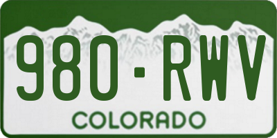 CO license plate 980RWV