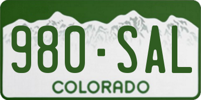 CO license plate 980SAL