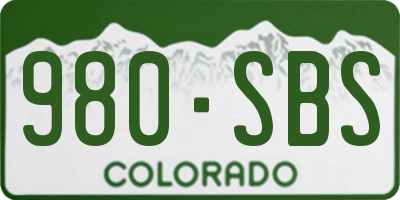 CO license plate 980SBS