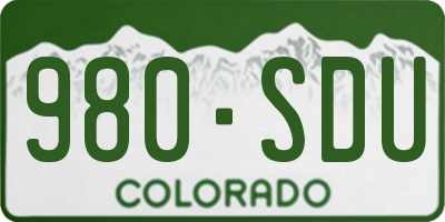 CO license plate 980SDU