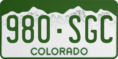 CO license plate 980SGC