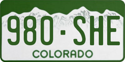 CO license plate 980SHE