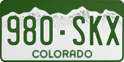 CO license plate 980SKX