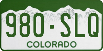 CO license plate 980SLQ