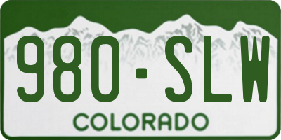 CO license plate 980SLW