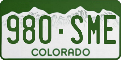 CO license plate 980SME