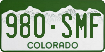 CO license plate 980SMF