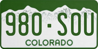 CO license plate 980SOU