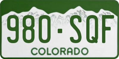 CO license plate 980SQF