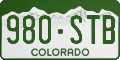 CO license plate 980STB
