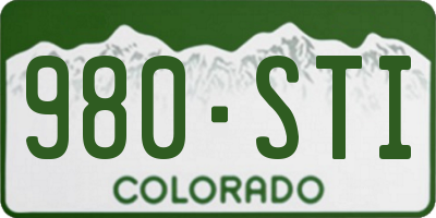 CO license plate 980STI