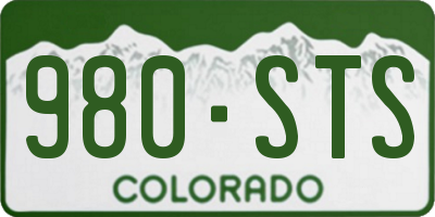 CO license plate 980STS