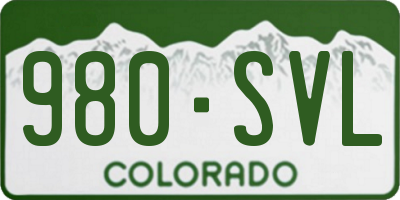 CO license plate 980SVL