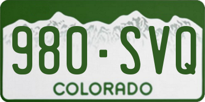 CO license plate 980SVQ