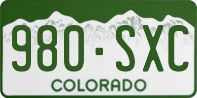 CO license plate 980SXC