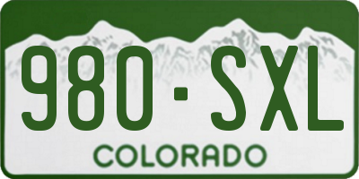 CO license plate 980SXL