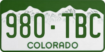 CO license plate 980TBC