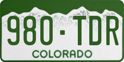 CO license plate 980TDR