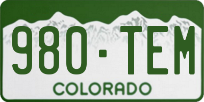 CO license plate 980TEM