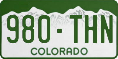 CO license plate 980THN