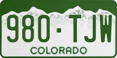 CO license plate 980TJW