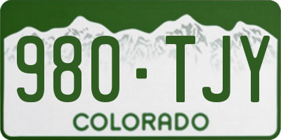 CO license plate 980TJY