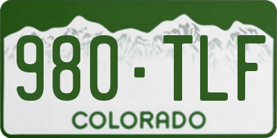 CO license plate 980TLF