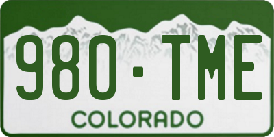 CO license plate 980TME