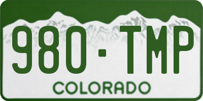 CO license plate 980TMP