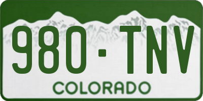 CO license plate 980TNV