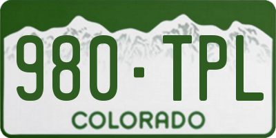 CO license plate 980TPL