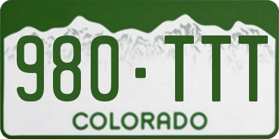 CO license plate 980TTT